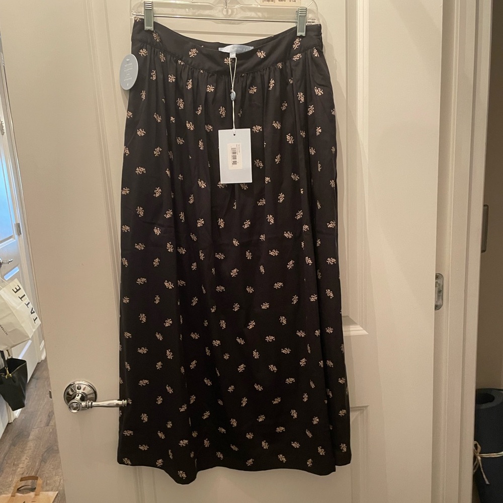 Hill House Black Floral Skirt